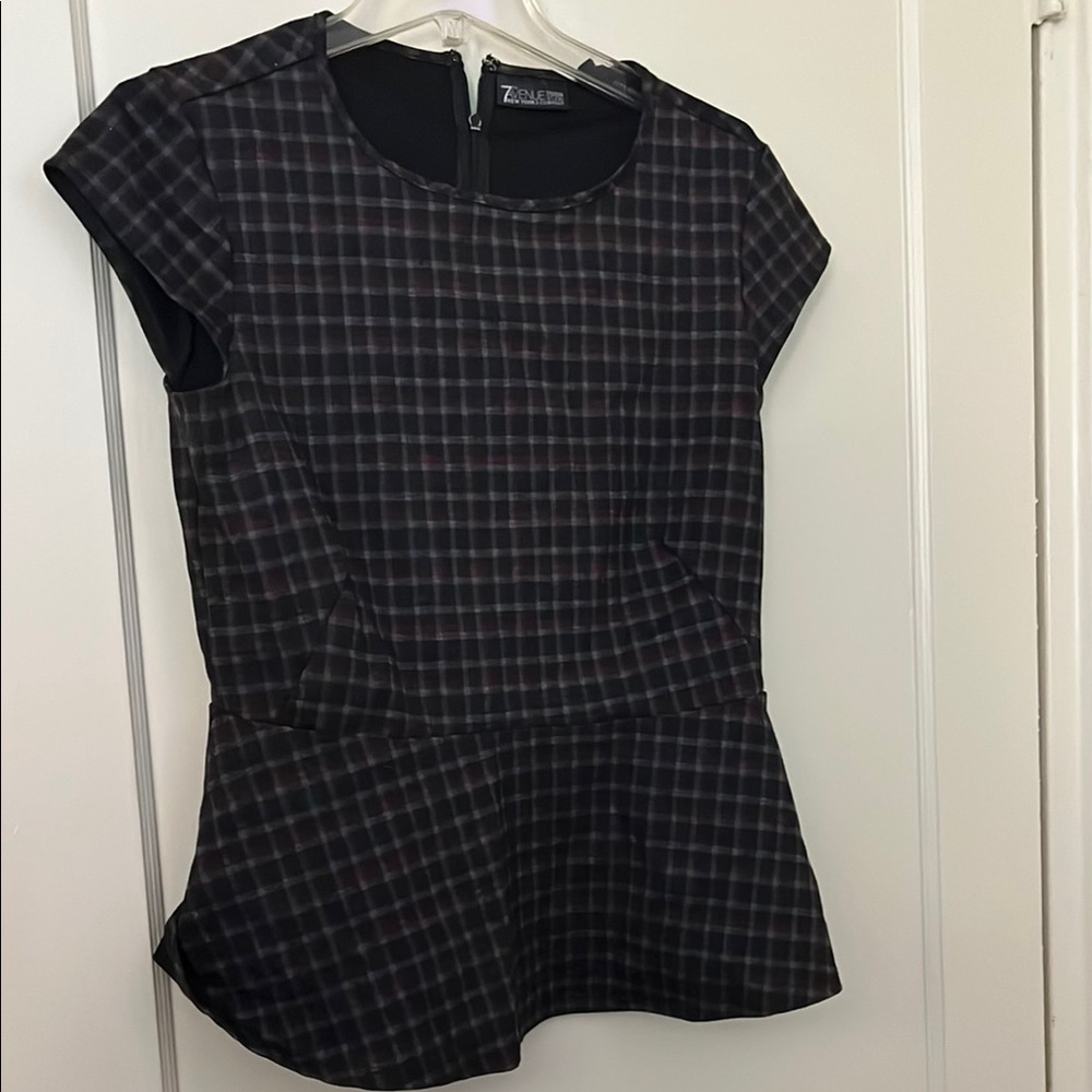 New york & company Women's Dark Plaid Blouse size: M - Picture 1 of 5